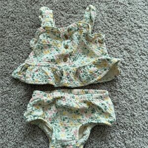 Floral Peplum Top & Bloomer Set